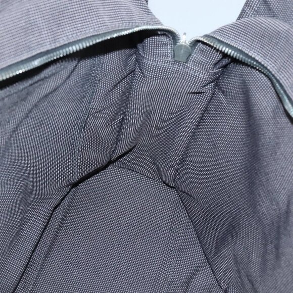 HERMES Her Line MM Hand Bag Canvas Gray Silver Auth 140108 - Picture 12 of 16